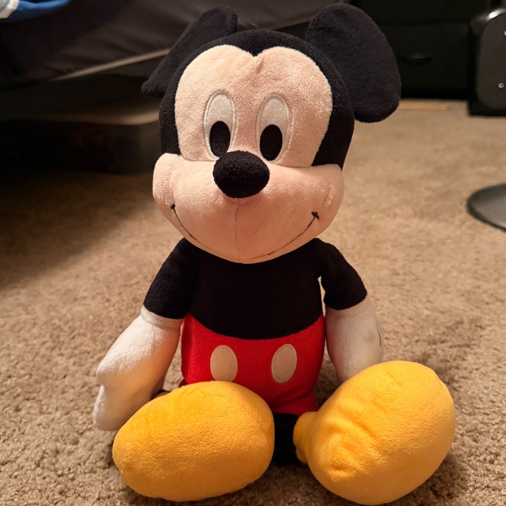Disney Mickey Mouse Plush Stuffed Animal Toy Just Play 15 Inch Red Yellow Black